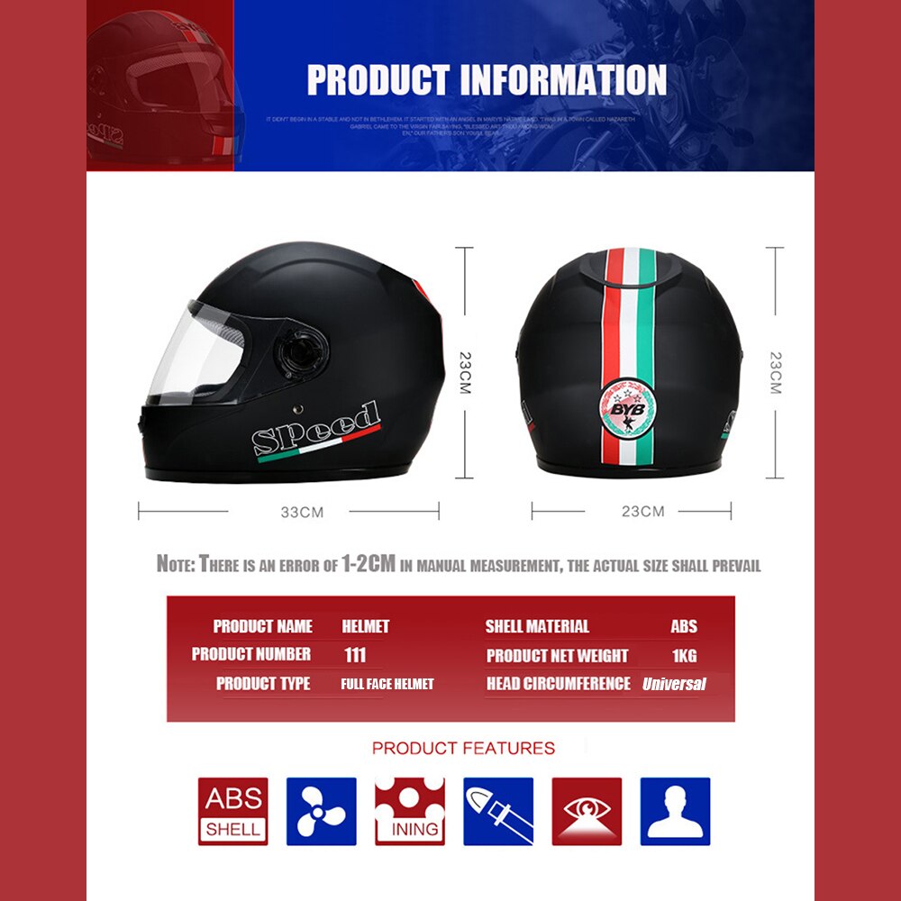 Motorcycle Full Face Helmets Electric scooter helmets Cycling helmet ABS Speed Motorbike Protective Cap Warm Winter Helmet