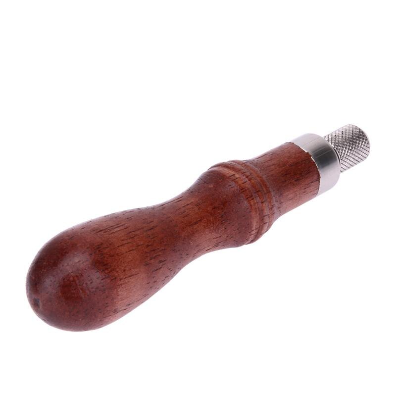 4 In 1 Leather Tools Sewing Needles Diy Wood Handle Lacing Scratch Leather Stitching Awl Scratch Awl Canvas Leather C