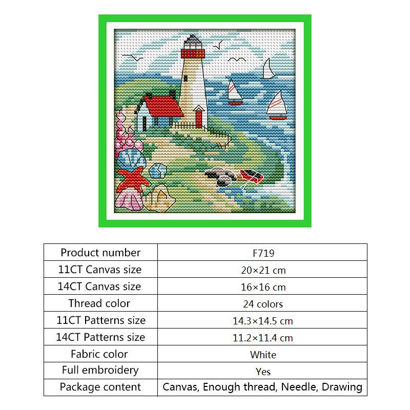Four seasons aida tyg 14ct 11ct count print canvas broderi kit handarbete broderi mönster gör det själv hantverk korsstygn set: Korsstygn -f719 / 14ct tryckt duk