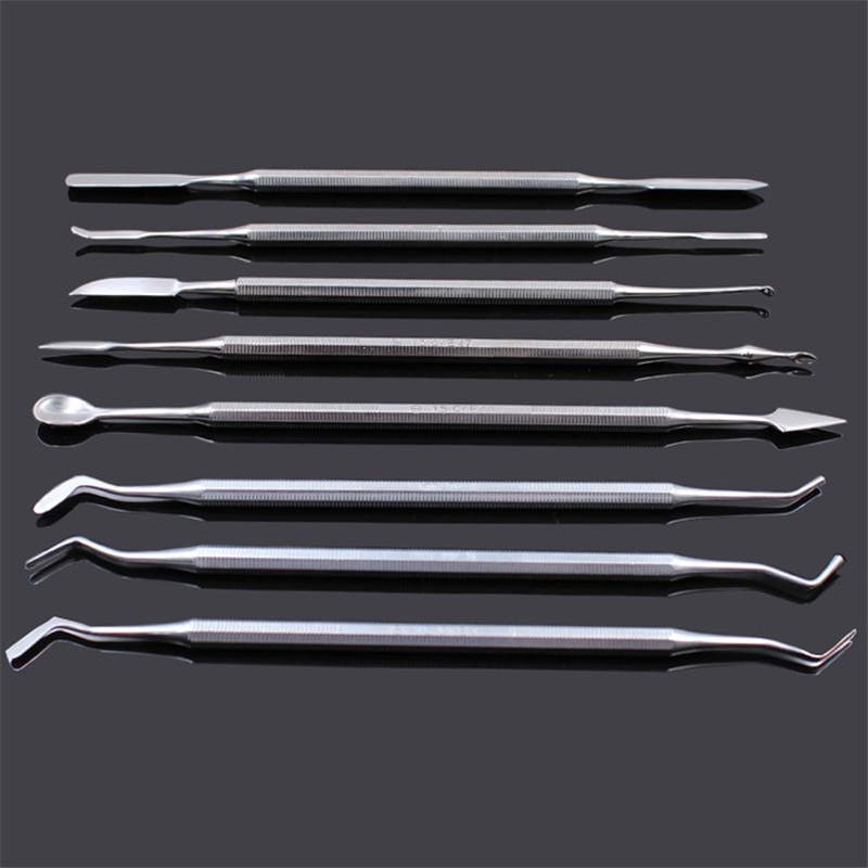 1pc dental spatel blandningskniv vax carver rostfritt stål dubbeländad komposit harts fyllning instrument vax skopa skulptering