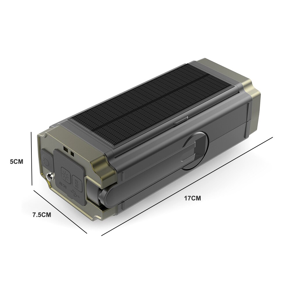 Solar Radio Hand Crank Emergency Flashlight Reading Light AM FM NOAA Phone Charger SOS Alarming Outdoor Survival Power Bank