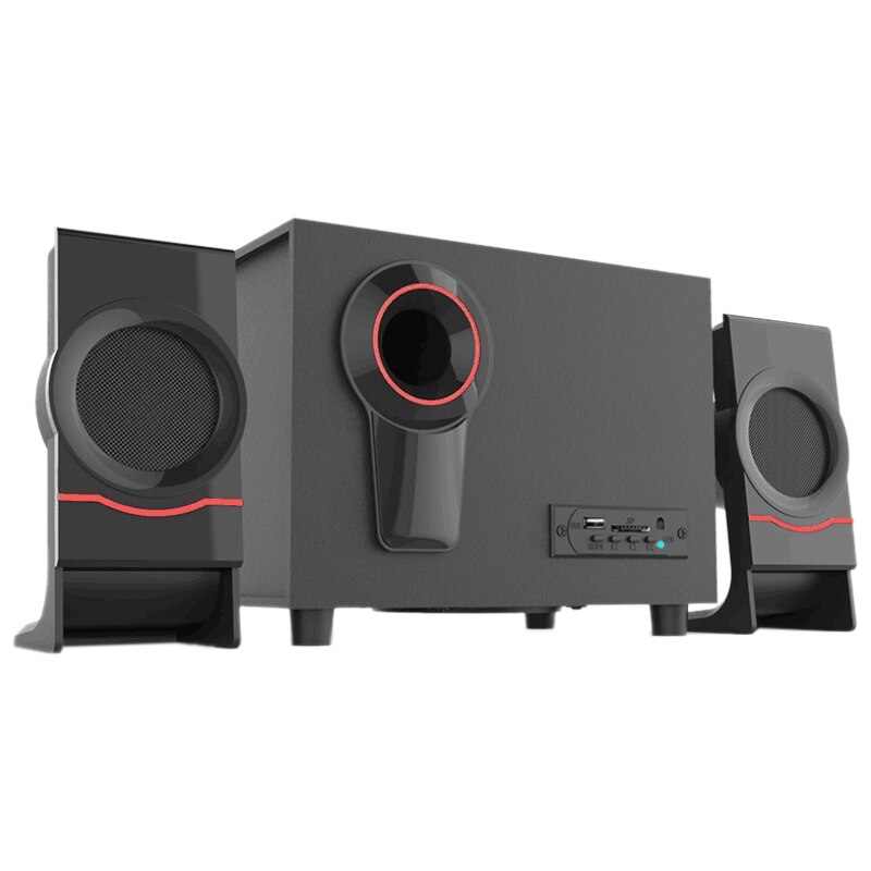 Computer Speakers Wooden 2.1 Multimedia Subwoofer Bluetooth Audio USB Laptop Speakers Bluetooth +3.5mm Connection: Default Title