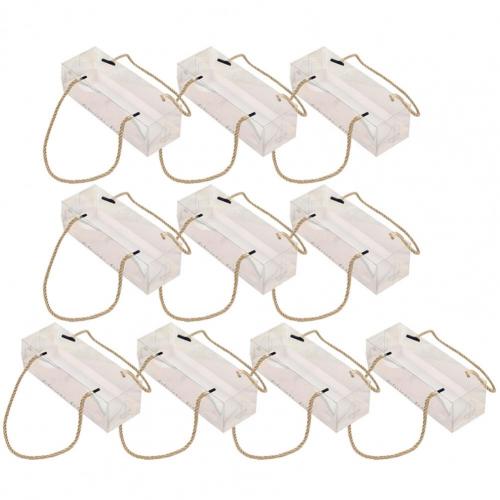 10Pcs Transparent Cake Boxes Durable Lightweight Transparent Cake Swiss Roll Bags for Home Bakery Kitchen: Golden S
