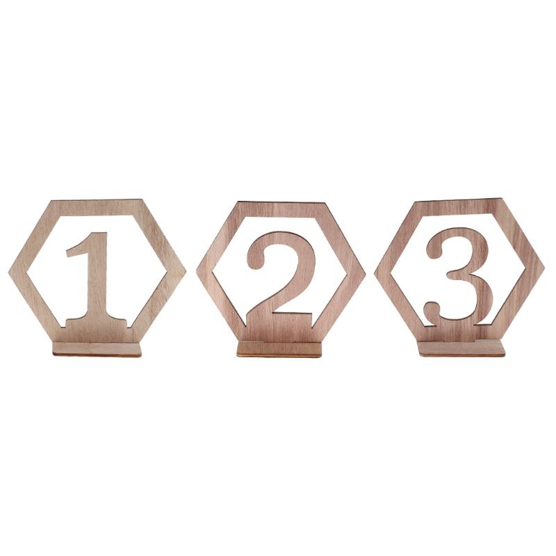 Ensemble de chiffres de Table en bois, 10 pièces, 1-10 chiffres avec Base, de décoration pour fête d'anniversaire et de mariage