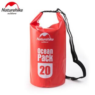 Naturehike 500D Ocean Waterproof Bag Outdoor River Upstream Drifting Bag Mobile Phone Clothing Waterproof Bag Shoulder Bag: 20L red