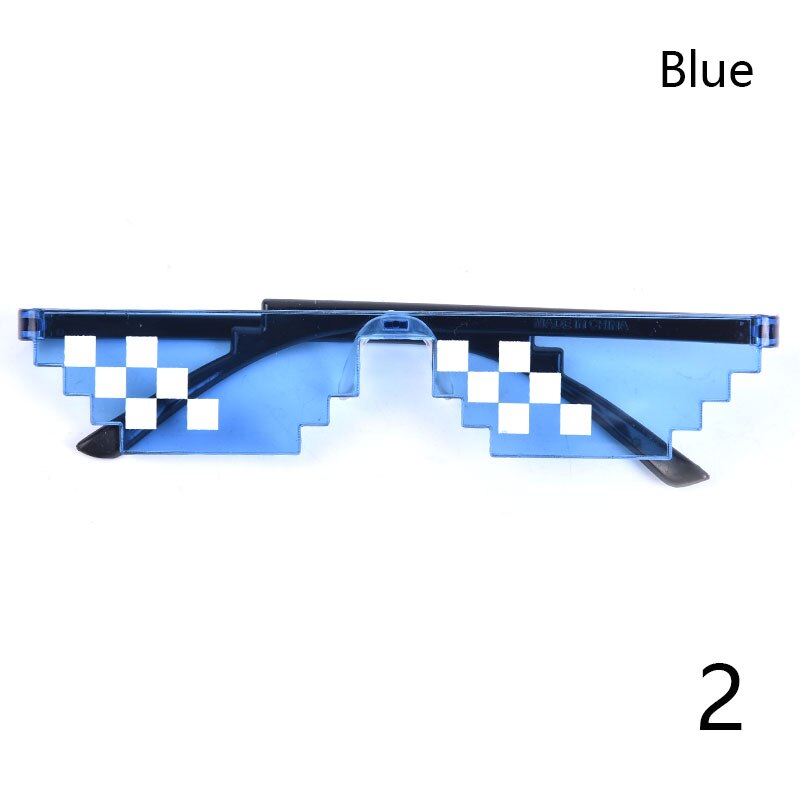 Men Women Pixel Glasses Mosaic Glasses Sunglasses Trendy Cool Party Funny Vintage Shades Eyewear: BL2