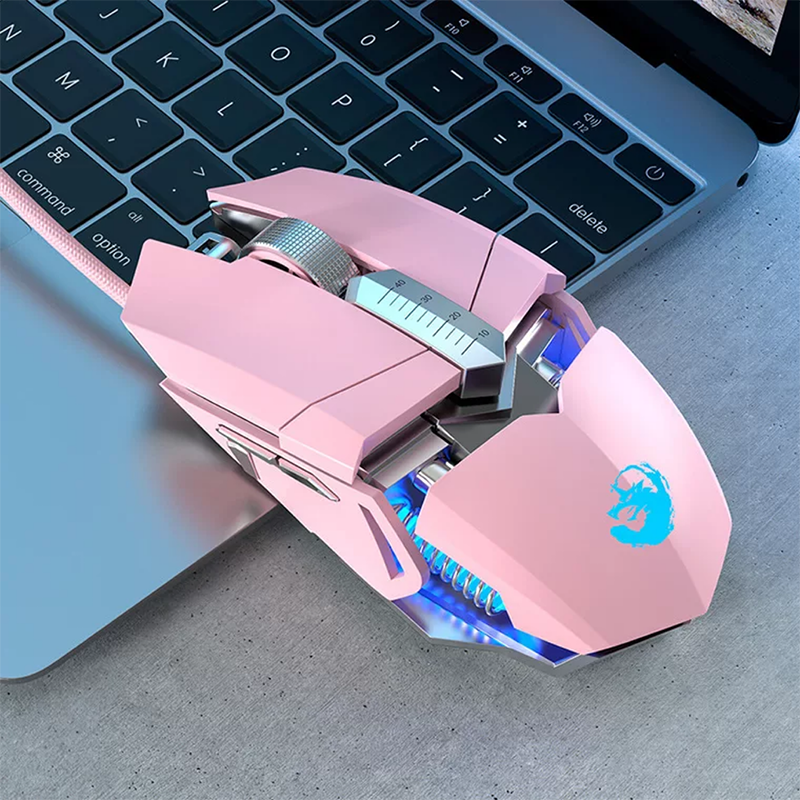 Pink Gaming Mouse Wired USB Mute RGB Gamer 6 Buttons Mice Optical Office Computer Mouse For Desktop Laptop Ergonomic Game Mouse: s95 pink gaming mous