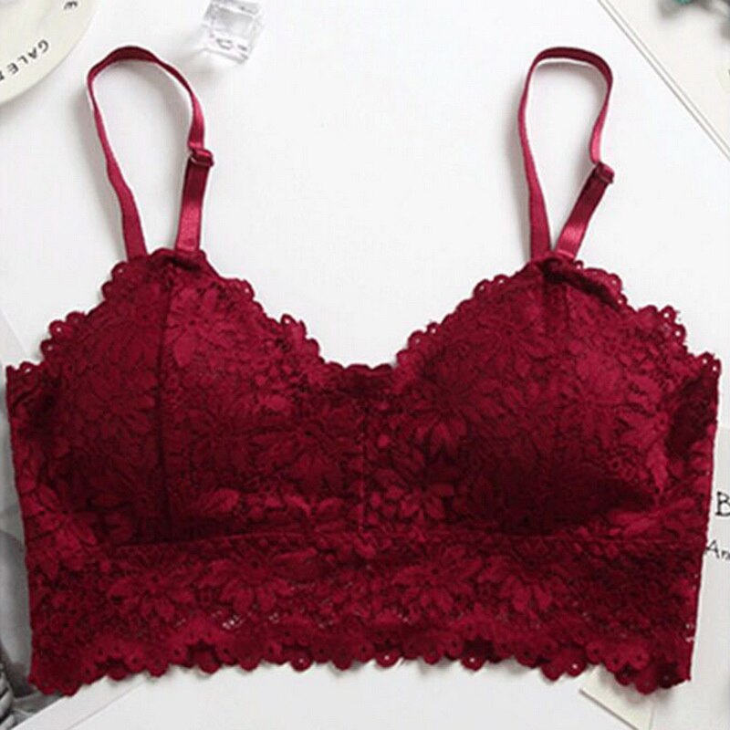 Sexy Bra Women Lace Lingerie Femme Seamless Wireless Bra Intimates Sexy Bralette Brassiere Crop Top Push Up Bras Girl Underwear: red