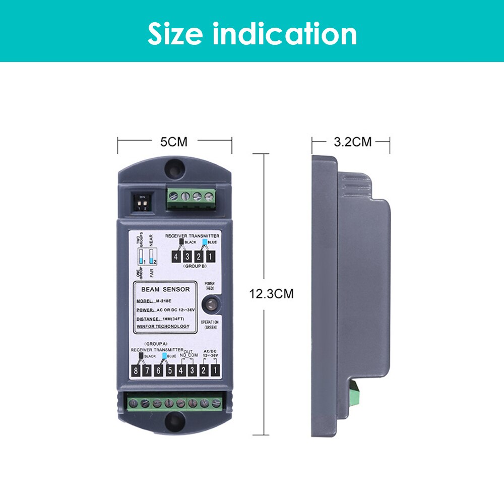 Photoelectric Beam Sensor 10m 90-degree infrared electronic Safety Light automatic door Anti-pinch safety beam sensor