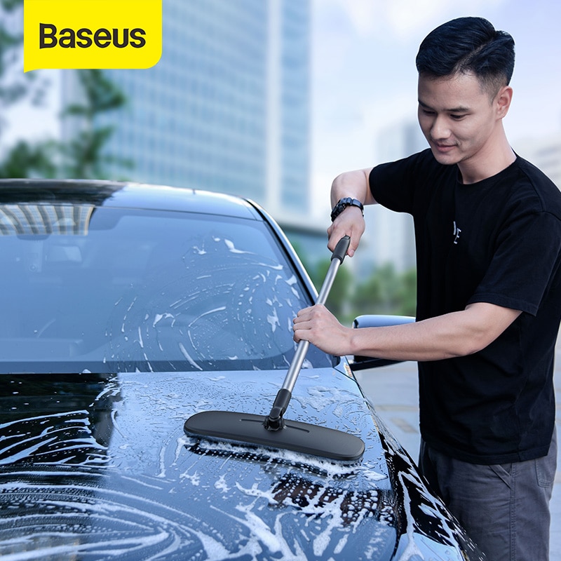 Baseus-mopa para suelo de microfibra cepillo de lavado de coches, manos libres, cepillos de limpieza de vehículos, mopa plana suave, herramientas de limpieza del hogar