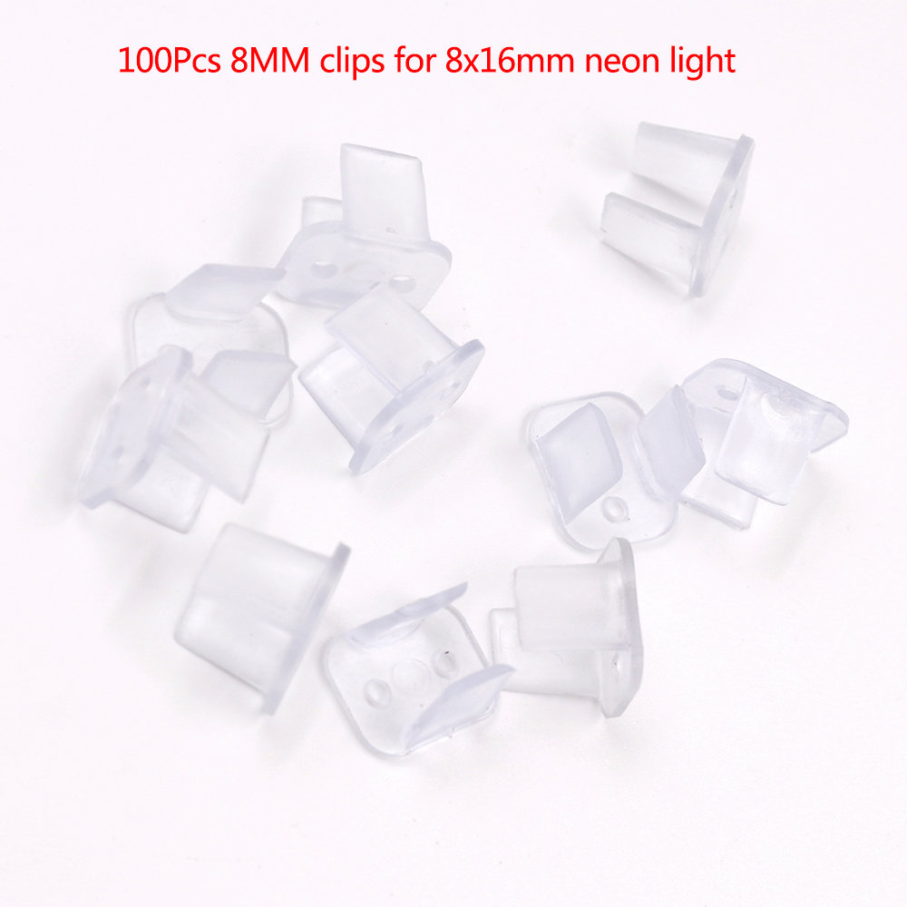 Lampa neonowa zaślepka/klipsy/złącze środkowe/kołki miedziane/linia spawalnicza do 5-220V 6x12mm 8x16mm Neon Led Rope Sealed zaślepki: 100pcs 8MM clip