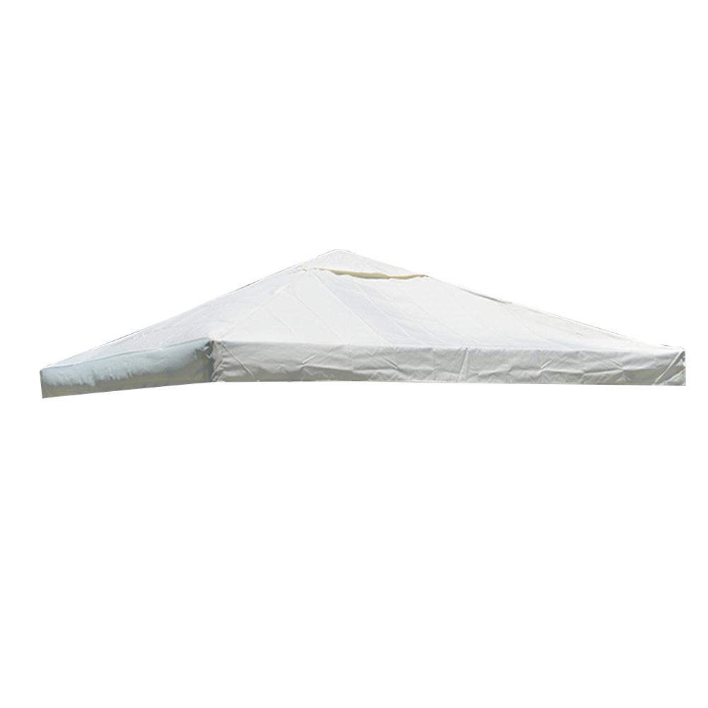 3x3m Outdoor Gazebo Cover Waterproof 300D Polyester Cloth Sun Canopy Gazebo Top Replacement Cloth Cover For Courtyard Garden: White
