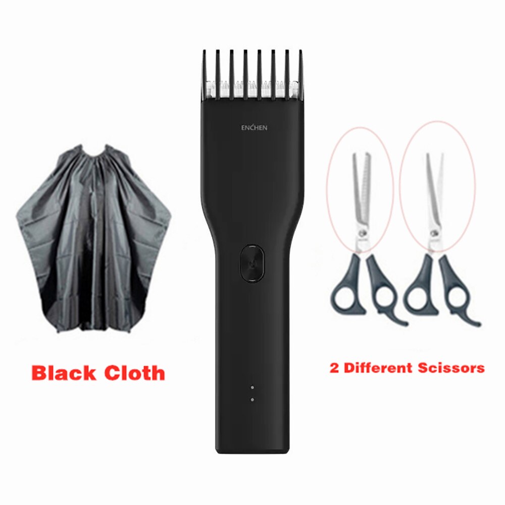 Xiaomi Enchen Draadloze Krachtige Tondeuse Professionele Tondeuse Mannen Elektrische Snijmachine Tondeuse Hairdress Tool: Black Set