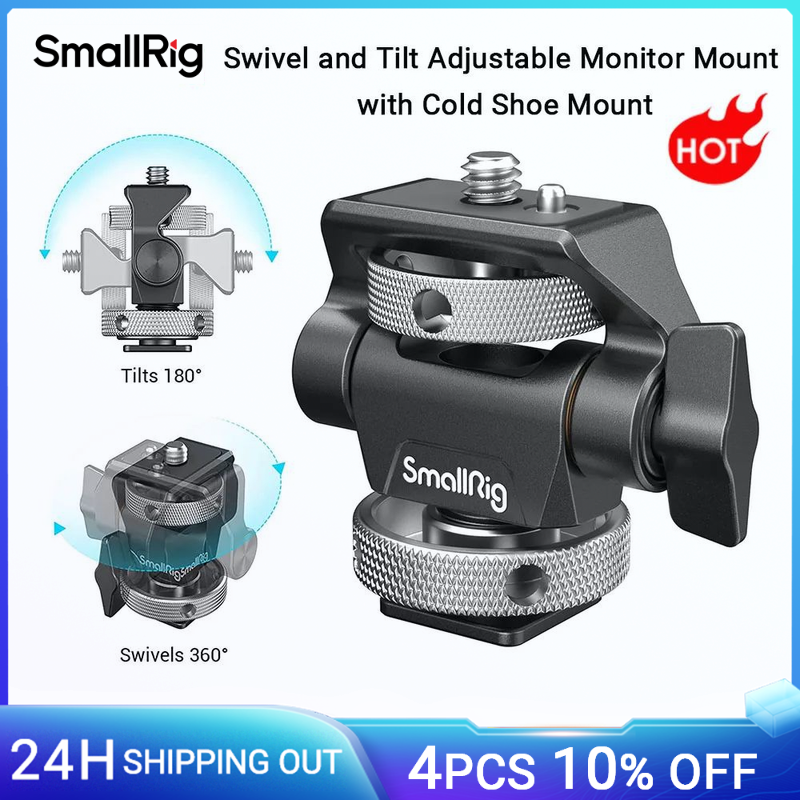 SmallRig DSLR Camera Clamp Swivel and Tilt Adjustable Monitor Mount w/ Screws Mount for Monitor Flash Light DIY Attachment 2905B