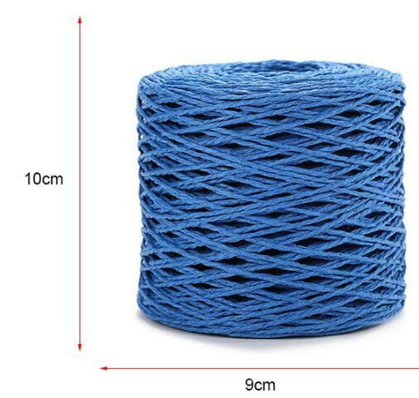 Fil de paille en raphia naturel, 2 rouleaux de 200 mètres, pour Crochet à la main, chapeau de paille d'été, sacs de plage, paniers à tricoter, fils colorés de 2mm: 8