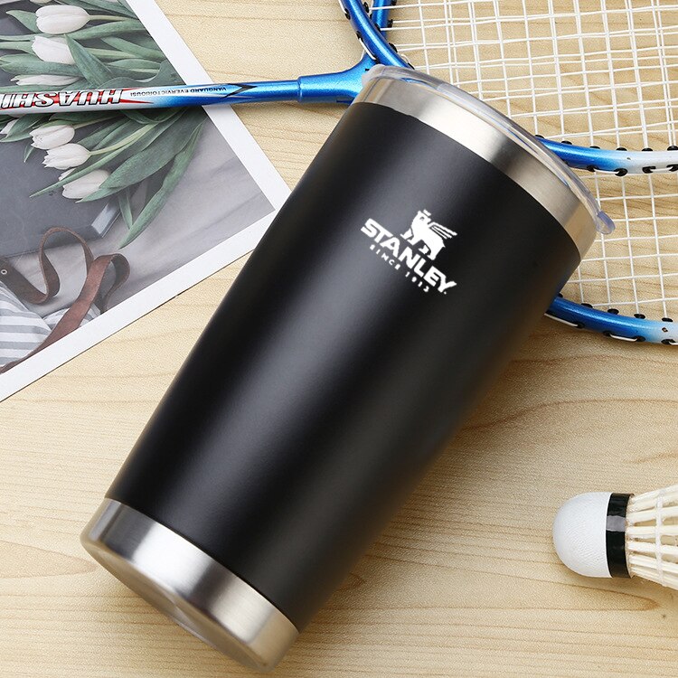 Thermische Mok Bier Cups Rvs Thermos Voor Thee Koffie Water Fles Vacuüm Geïsoleerde Lekvrij Met Deksels Drinkware: Black