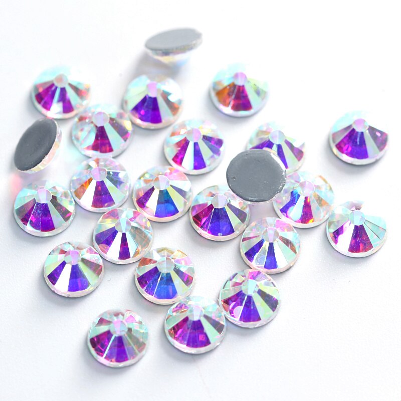 AAAAA Glass Strass Crystal AB Hotfix Rhinestone Flatback Cтразы Iron On Rhinestones For Clothes Decorations Y3841