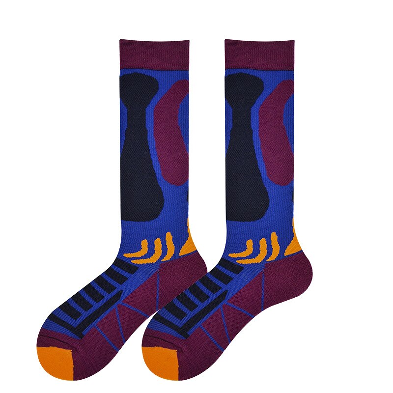 Wool Socks Outdoor Thickened Sports Ski Socks Long Tube Walking Warm And Breathable Quick Dry Socks Cycling Running Sports Socks: Color 6