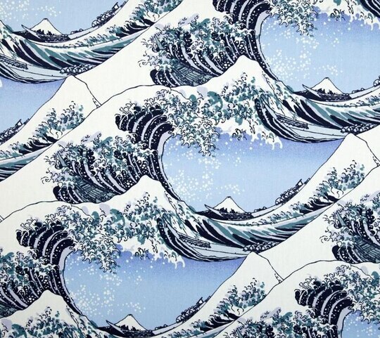 50*140Cm Retro Wind Surfen Golven In Kanagawa Afdrukken Stof Diy Doek