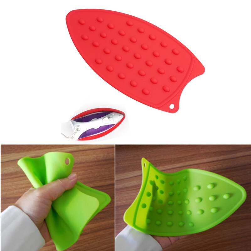 SIRLOMU Siliconen Strijkmat - 2 Stuks (14x27 Cm), Hittebestendig & Antislip, Grijs En Oranje