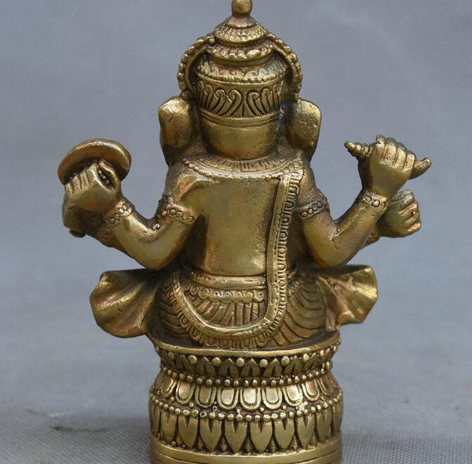 Kopparstaty tibetansk buddhism mässing ganesha ganapati ganesh lord gud elefant buddha staty