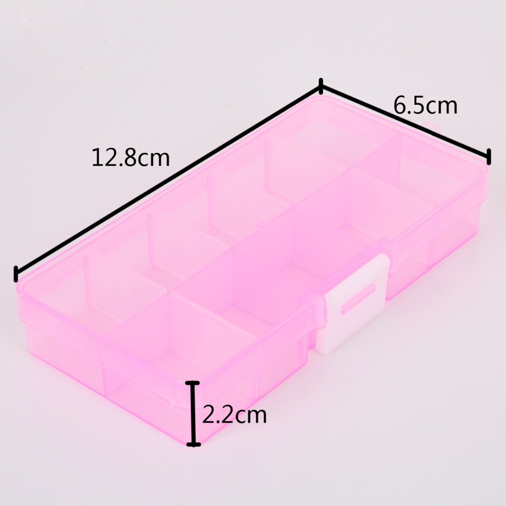 10/15/24 Slots Adjustable Plastic Storage Box Transparent Rectangle Case Organizer Boxes For Small Handmade Packing Jewelry