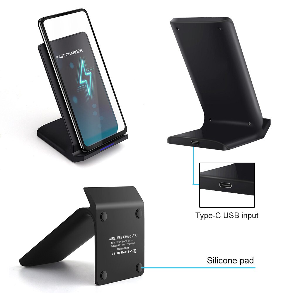 FDGAO 30W Qi Wireless Charger Stand for iPhone 12 11 X XS Max XR Samsung S21 S20 S10 Galaxy Note 20 10 Quick Charge Phone Holder