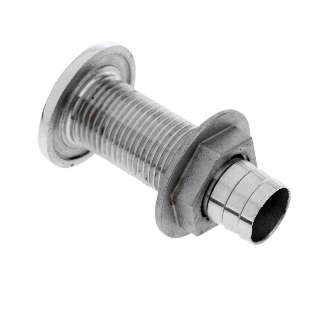 Stainless Steel Boat Thru Hull Fitting Drain Connector for 16mm Hose Barb