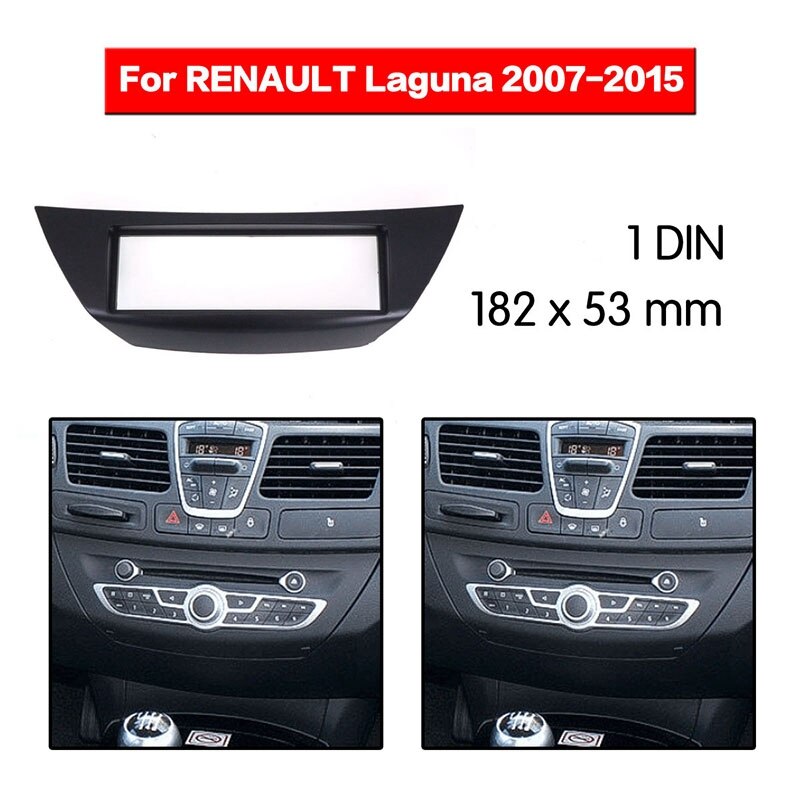 CD de coche Kit de Radio para salpicadero Panel de Radio ajuste Single DIN negro Facia de la Fascia adaptador para Renault Laguna 2007 +