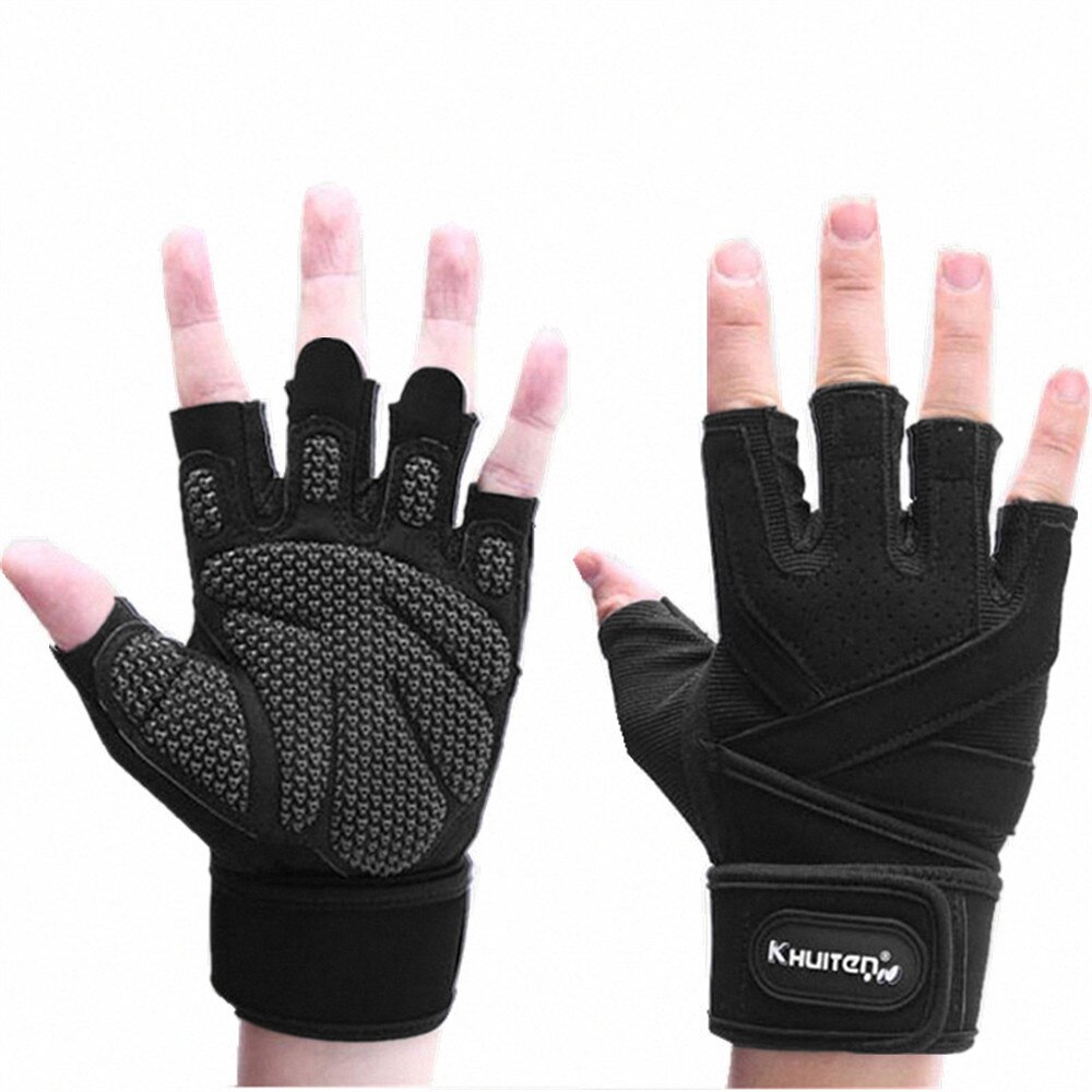 Guantes de gimnasio para levantamiento de pesas, mancuernas antideslizantes de silicona suave para culturismo, guantes de entrenamiento para Crossfit