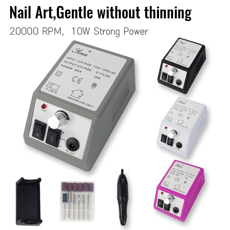 4 Kleur Nagel Boormachine Boor Apparatuur Voor Manicure Boor Machine & Accessoire Met Frees Elektrische Nagelvijl