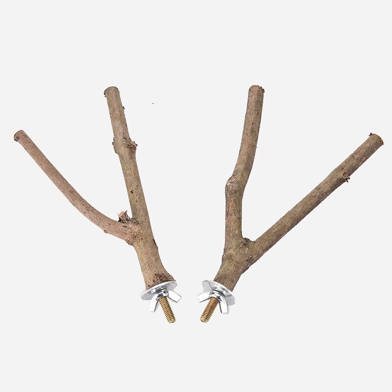 Nature perruche pour animaux de compagnie perruche suspendus jouer jouets oiseau Cage bois branche support perchoirs perroquet en bois Resk support Perches plate-forme