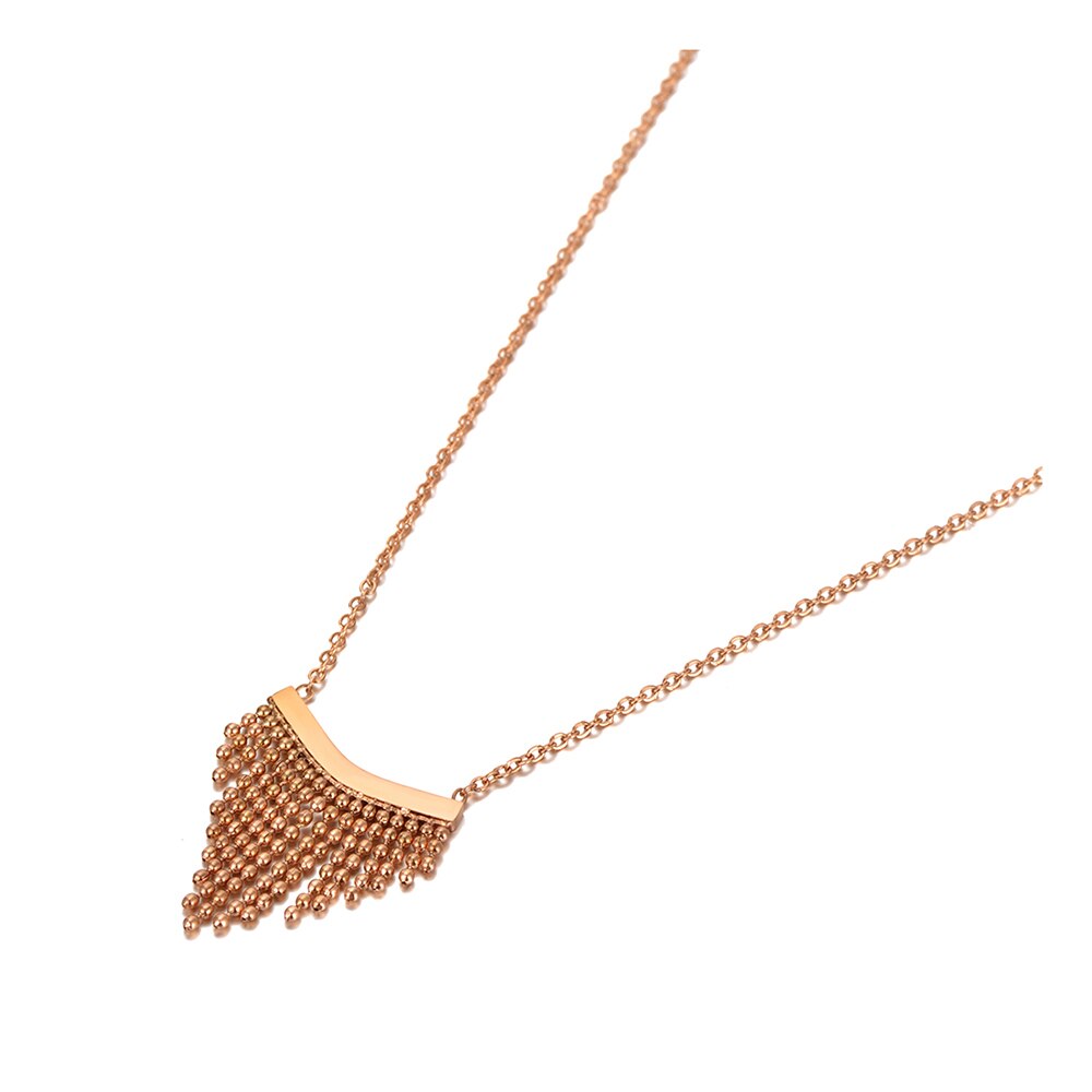 Lokaer-collar con colgante de borla geométrica Vintage para mujer, gargantilla de cadena de acero inoxidable de titanio, Original, N20128: COLOR ORO ROSADO