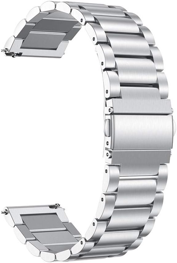 18mm metallremmar för garmin venu 3s föregångare 265s venu 2s vivomove 3s vivoactive 4s stålbandsarmband för huawei talkband  b5: Vit