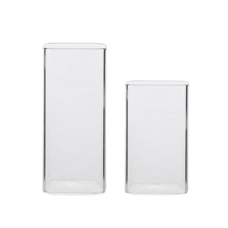 Heat-resistant Double Wall Square Glass Cup Beer Coffee Cup Handmade Beer Mug Tea Cup Whiskey Glass Home Drinkware