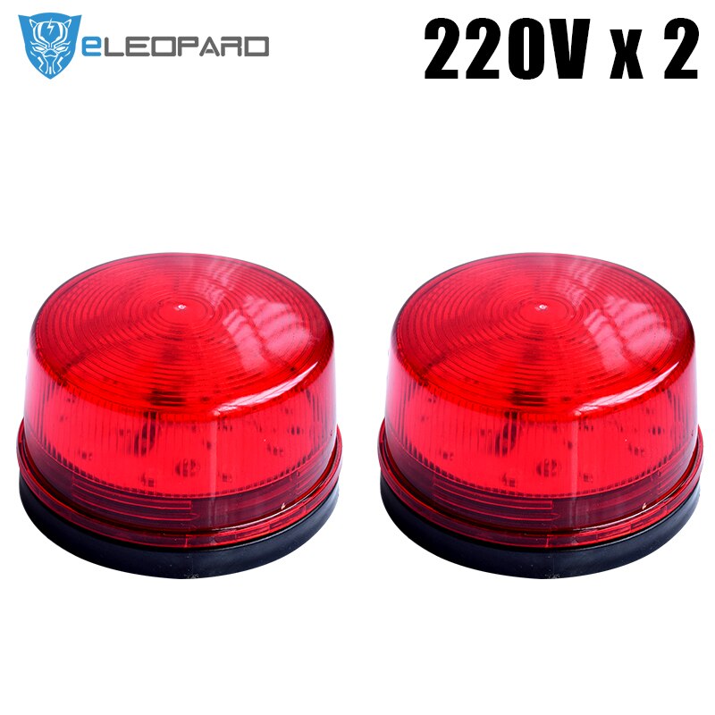 Eleopard rød led flash 12v 24v 220 sikkerhed lys alarm strobe advarsel alarm lampe singal for alarmsystem: Rød