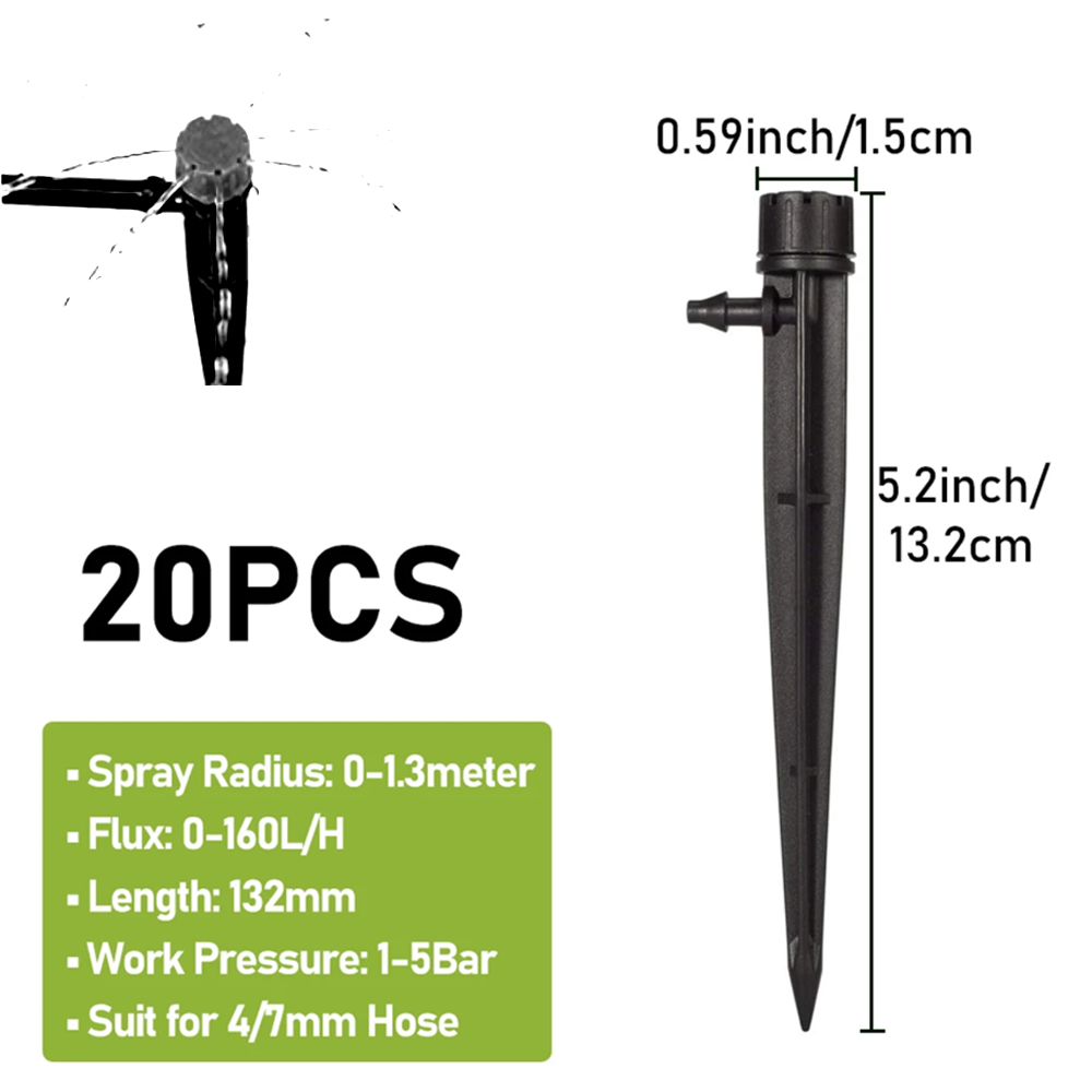 Irrigation Dripper Drip Emitters Micro Spray Adjustable 360 Degree Garden Water Flow Irrigation Drippers for 4/7mm Watering Kits: Burgundy