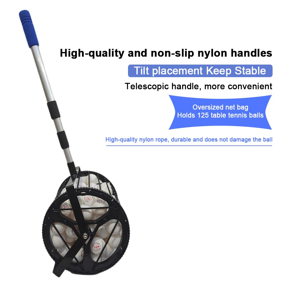 1PC Mini Smooth Rolling Ball Picker Upper With 125 Tennis Balls Holding For Table Tennis Ball Picker Ball Collector