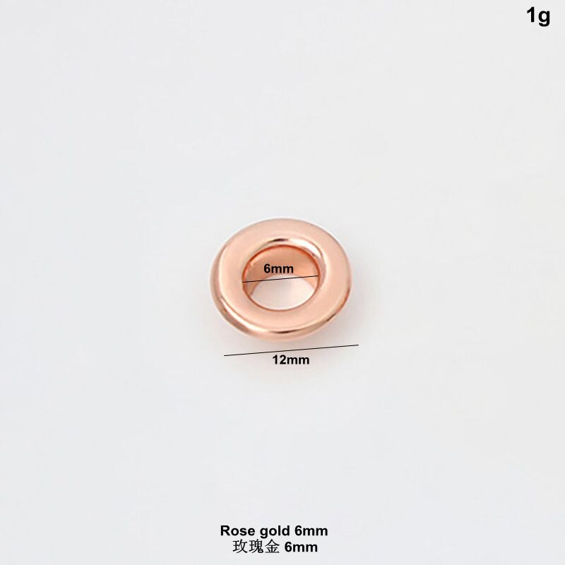 50-100 Stuks Koper Materiaal 6Mm 8Mm 10Mm 12Mm Rose Gold Geduwd grommet Tassen Ingedrukt Ronde Oogjes: Rose gold 6mm / 50 pieces