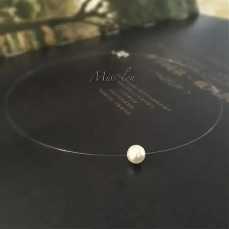 Zirkon Stein transparent Unsichtbare Angelschnur Perle Halsband Frauen Jahrgang modisch Elegante Kristall Halskette Hochzeit Halsketten: Hellgelb Gold Farbe