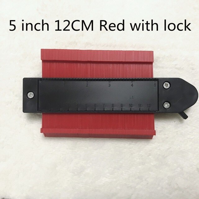 Contour Copy Gauge Contour With Lock 5/10inch Gauge Duplicator Contour Scale Template Wood Marking Tools Tiling Measuring Ruler: red 12 cm lock