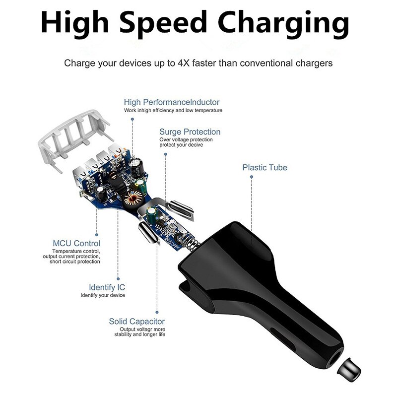 12v usb bil cigarettænderstik opladning til telefon  qc 3.0 hurtigoplader universal biler usb splitter auto mobil opladning