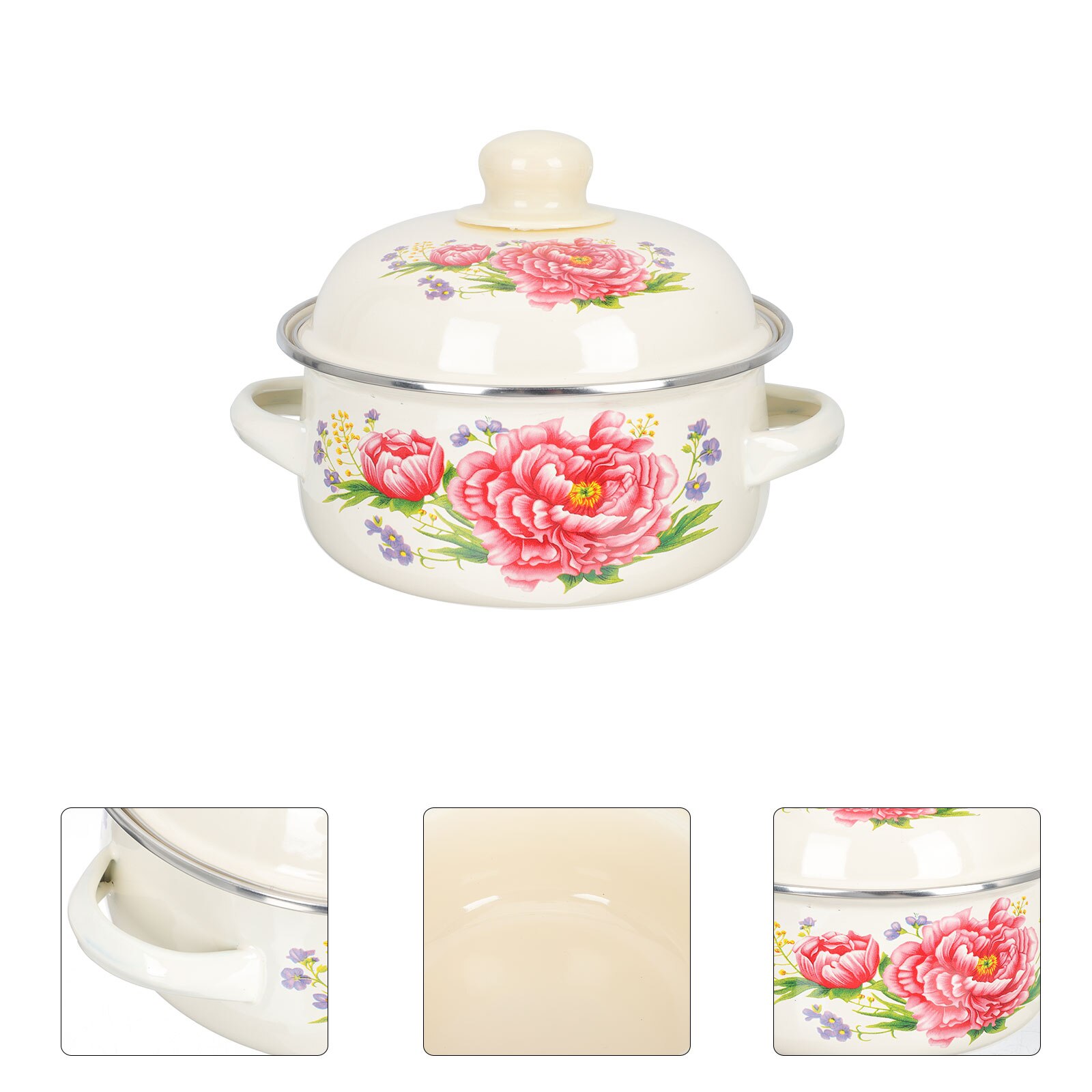 Marmite de cuisine en émail, Pot de cuisine délicat, Pot de médecine chinoise: Pink