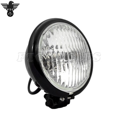 4.5 "Classic Custom Motorfiets Koplamp Voor Suzuki Harley Cafe Racer Motorfiets Onderdelen: black clear