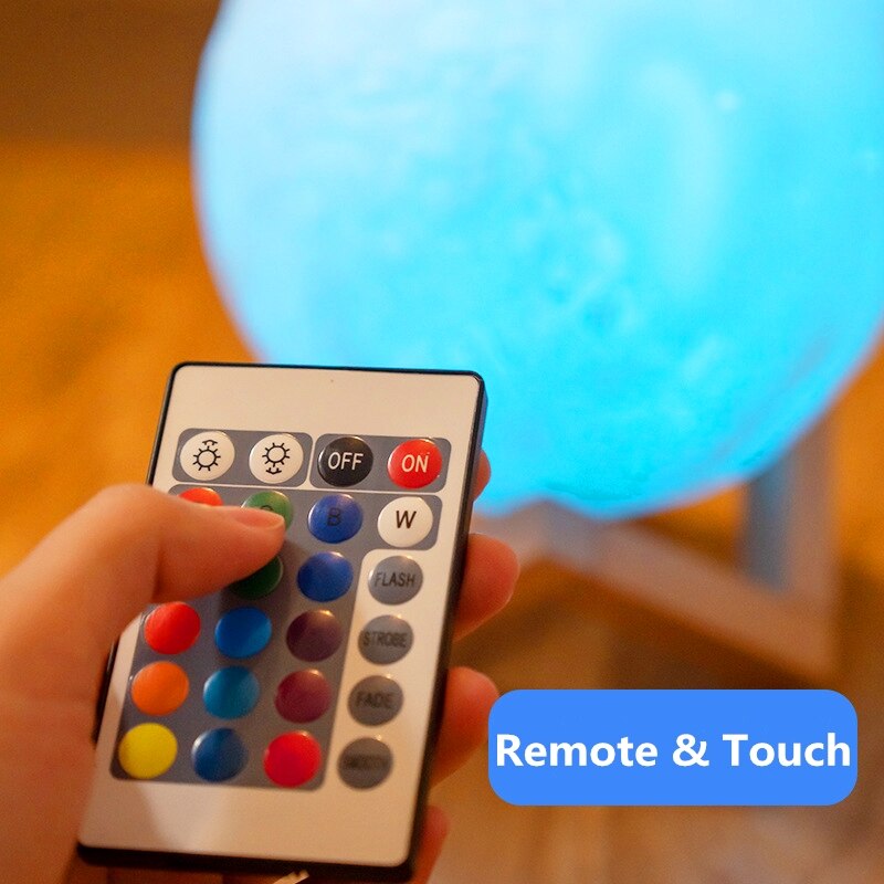 3D Bluetooth Lautsprecher Drahtlose 360 Grad umgeben Stereo Mond Lampe 7 farben Nachtlicht Lautsprecher Mit Fernbedienung & berühren Kontrolle