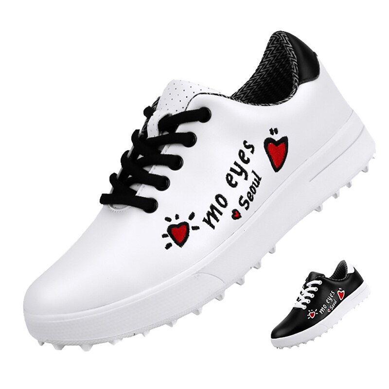 Child Simple Golf Shoes Leather Waterproof Outdoor Grass Boys Golf Training Sneakers Girls Breathable Walking Shoes