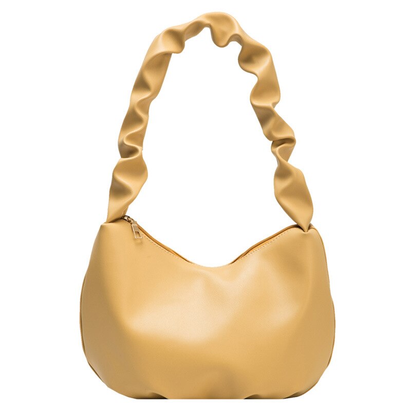 Sommerliche schultertasche aus weichem leder für damen, einfarbige achseltasche, damentasche, lässige damentasche aus pu-leder