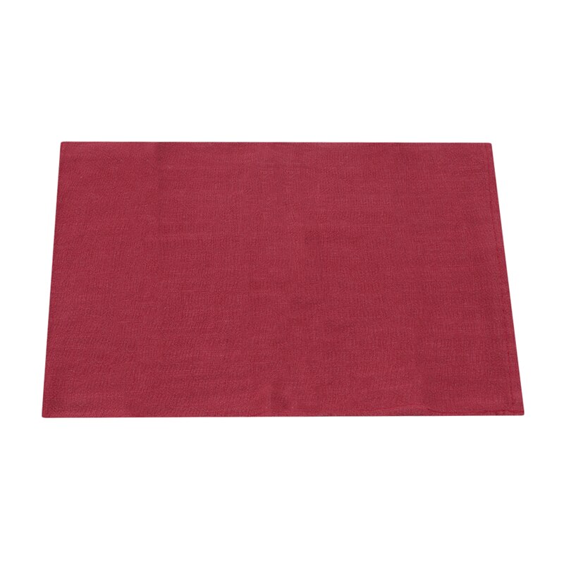 Plain Cotton Linen Napkins Tea Towels Eco-Friendly Water Absorption Home Kitchen Cloth Scouring Pad: Wine red