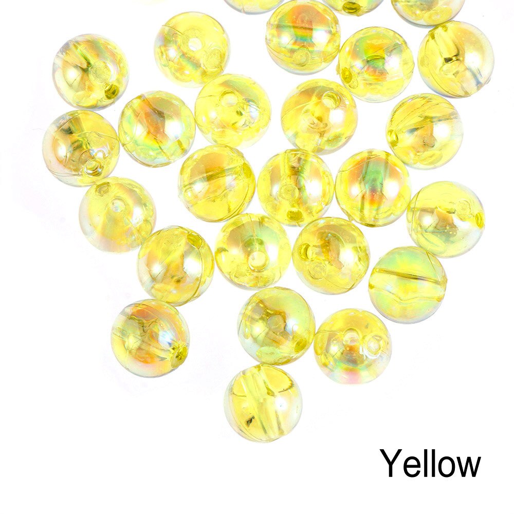 50pcs 8mm Colorful DIY Beads Round Acrylic Handmade Beads with Hole for Craft Making DIY Bracelet Necklace: yellow