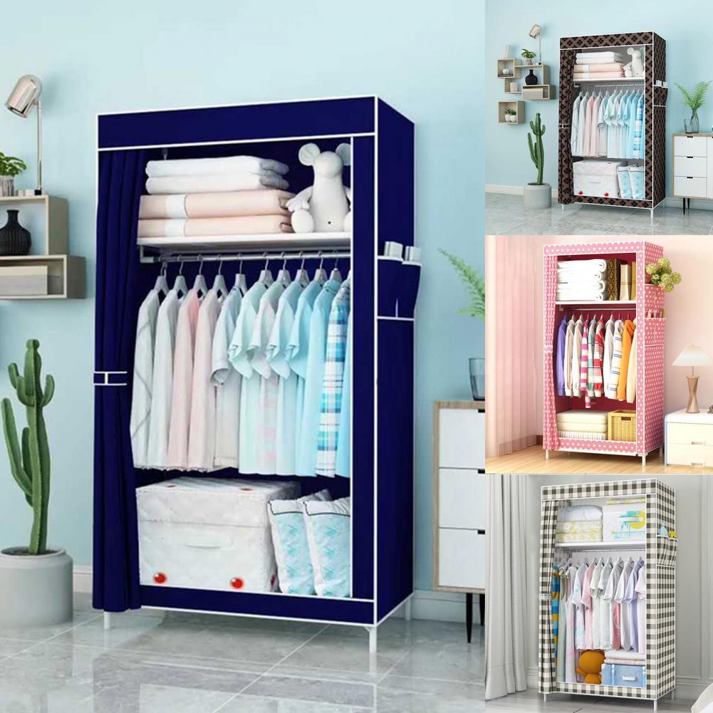1 einstellen Tragbare Minimalistische Tuch Schrank Schrank Organizer nicht gewebte Stoff Kleidung Schrank Vorhang für Heimat